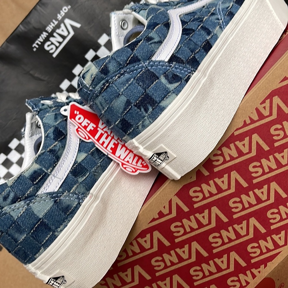 Vans Old Skool Stacked Platforms Woven Denim/Multi WMNS sneakers - Picture 15 of 16